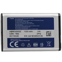 AB663450GZ : 3.7v 1300mAh battery for Samsung Convoy 2 SCH-U660 SCH-U640