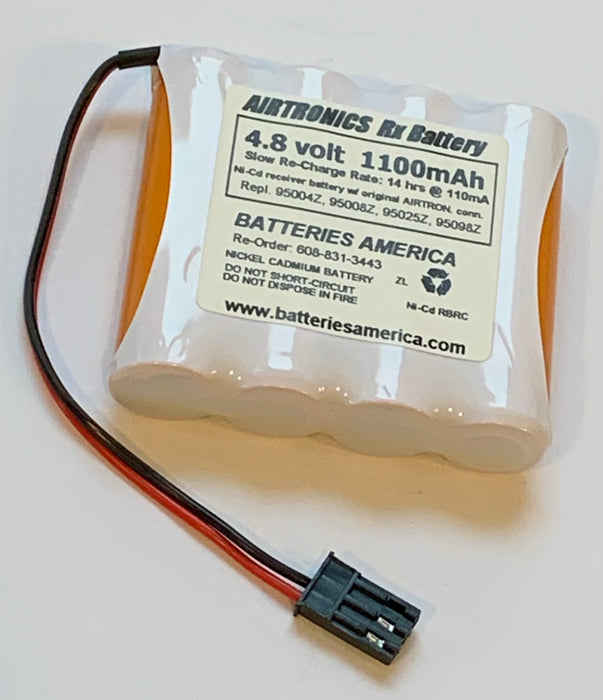 95004Z: 4.8 volt 1100mAh NiCd battery for AIRTRONICS 95008Z 95098Z 95009Z 95003Z