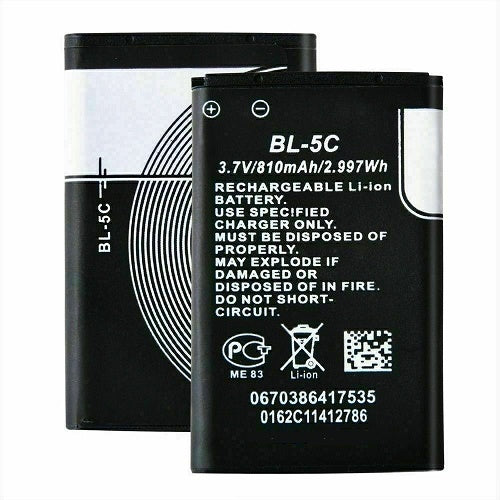  Taeozi BL-5C Batería, 2 x1600mAh Li-ion Batería de repuesto  para Nokia BL-5C Teléfono bl5c Radio Batería de repuesto con cargador de CA  de viaje : Celulares y Accesorios