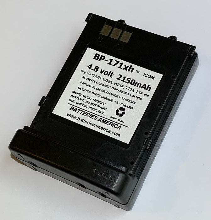 BP-171 : 4.8v 2150mAh NiMH battery for ICOM, replaces BP-171