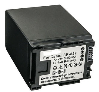 BP-827 : 7.4 volt 3000mAh Li-ION battery for Canon digital