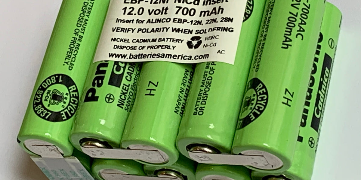 EBP-12Ni : 12.0 volt 700mAh NiCd insert for Alinco EBP-10N