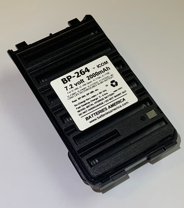 BP-264h : 7.2volt 2000mAh long-life battery for ICOM radios, replaces BP-264