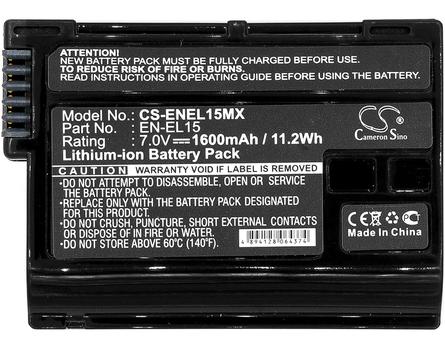 Picture of the BP-ENEL15MX; Replaces Nikon  EN-EL15A and others