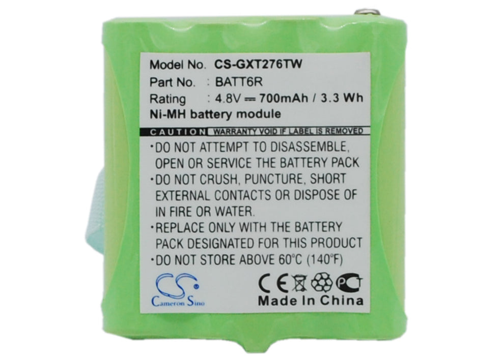Picture of the BP-GXT276TW; Replaces Midland  BATT-6R and others