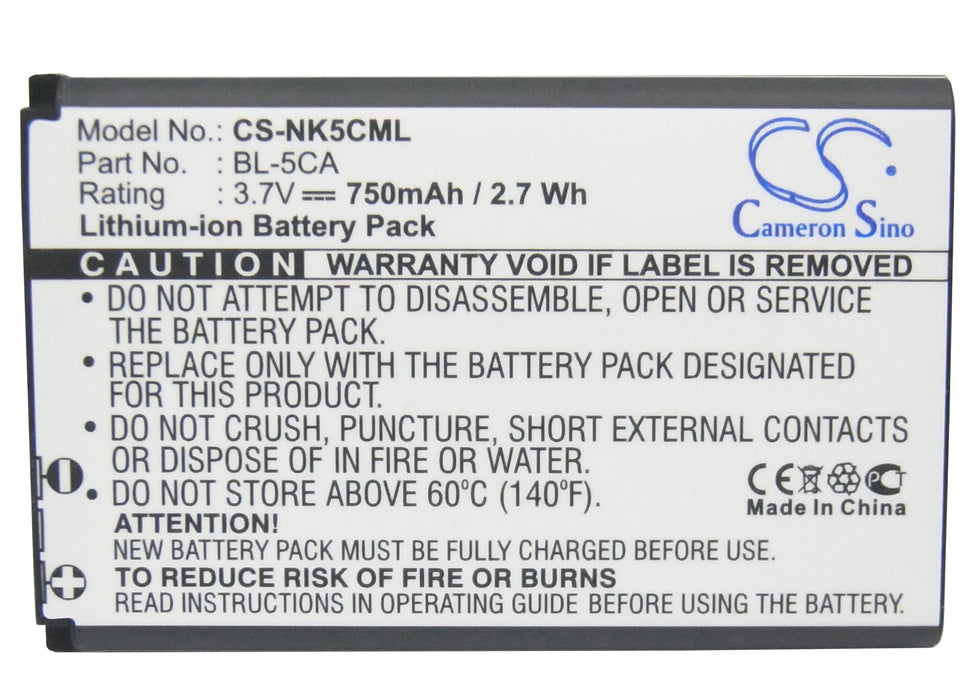 Picture of the BP-NK5CML;  Battery for Anycool  Enjoy W02