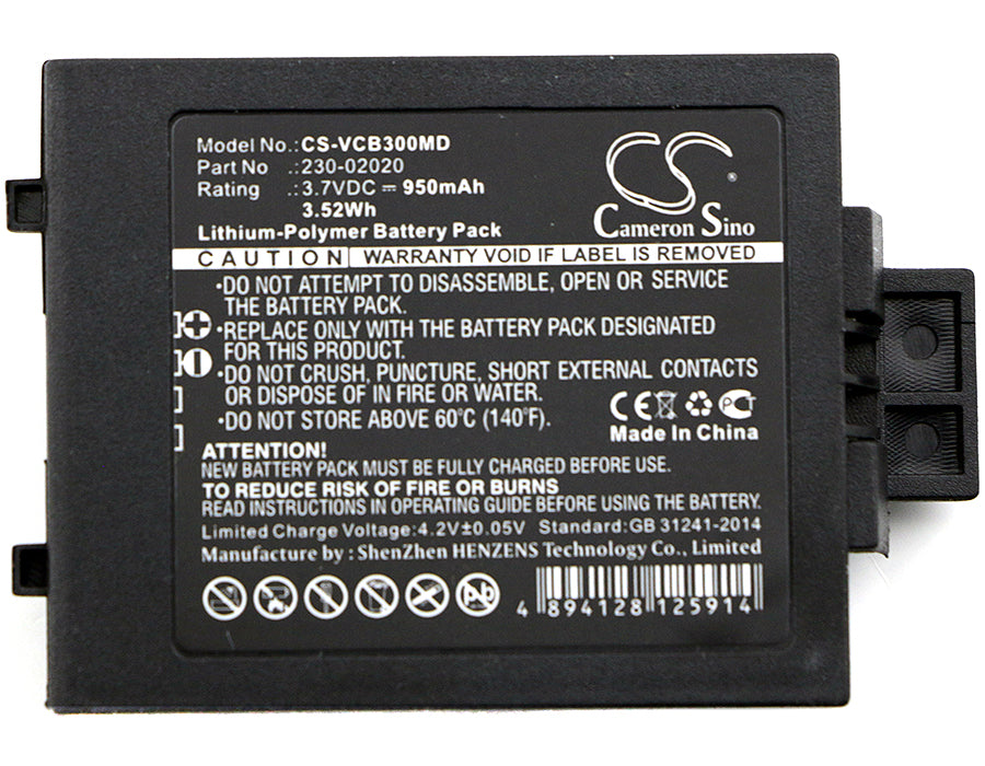 CS-VCB300MD : 3.7 volt Li-PO battery, replaces Vocera 230-01924, 230-0 ...