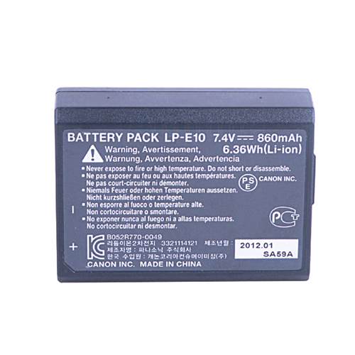 LP-E10: Canon 7.4 volt 860mAh battery