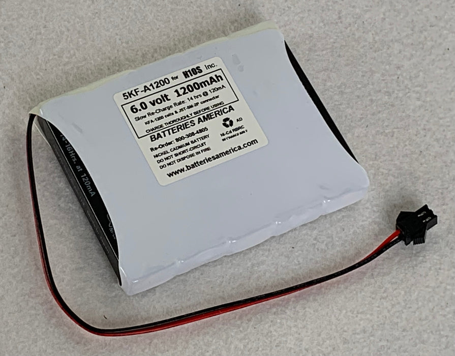 5KF-A1200 : 6.0 volt 1200mAh Battery for H1OS Inc.