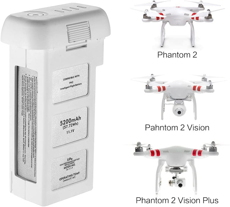 PH2 : 11.1 volt 5200mAh LiPO Battery Pack for DJI Phantom 2, Phantom 2 Vision