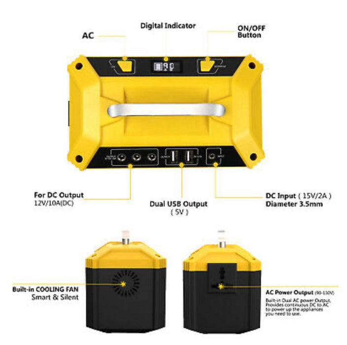 PowerStation: 150W 48000mAh AC/DC portable power station