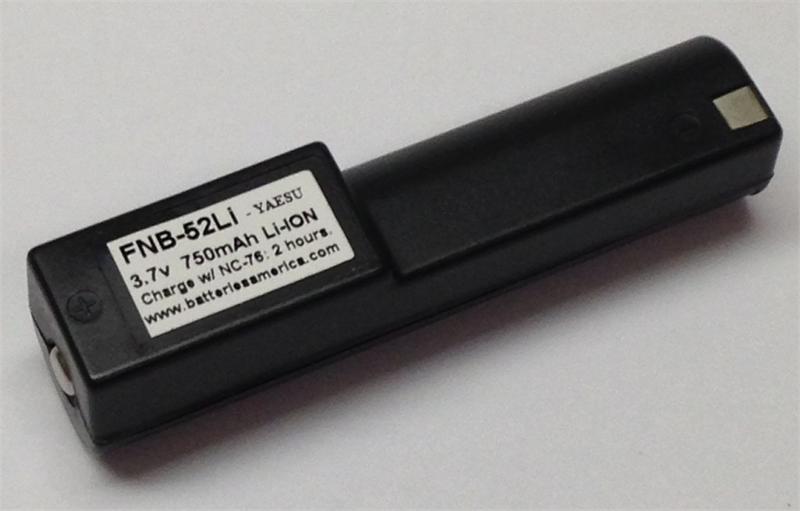 FNB-52Li: 3.6v 750mAh Li-ION battery for Yaesu VX-1 & VX-1R