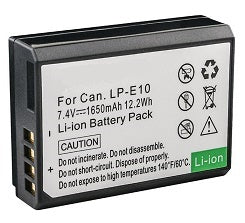 LP-E10 : 7.4v Li-ION battery for Canon EOS cameras & camcorders