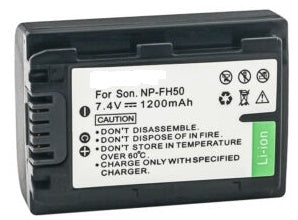 NP-FH50 : 7.4v 1200mAh Li-ION battery for SONY cameras & camcorders