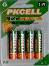 AA2500NiZn : NiZn rechargeable AA batteries
