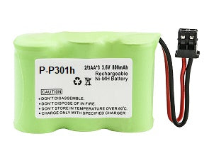 P-P301h : 3.6v 800mAh NiMH battery for Cordless phones P-P301 Uniden, Panasonic etc.