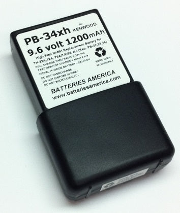 PB-34xh : 9.6v NiMH battery for Kenwood HT radios (PB-34)