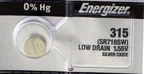 SR716SW: 1.55 volt Silver Oxide battery