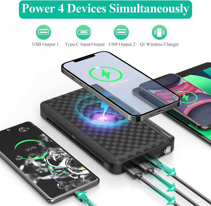 PB-10,000-Qi : Solar Power Bank 10,000mAh charger with Qi Wireless