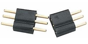 Deans 3-pin connector set (black)